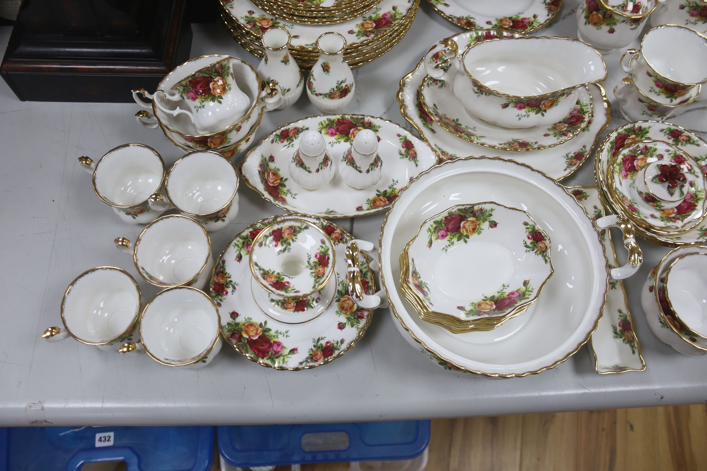 A Royal Albert Old Country Rose tea service, part coffee service and part dinner service